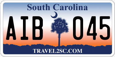 SC license plate AIB045