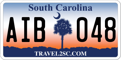 SC license plate AIB048