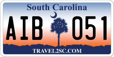SC license plate AIB051