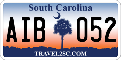 SC license plate AIB052