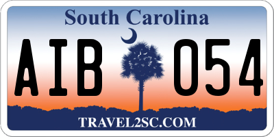 SC license plate AIB054