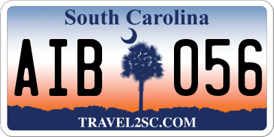 SC license plate AIB056