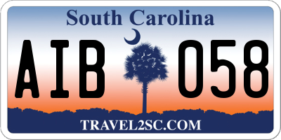 SC license plate AIB058