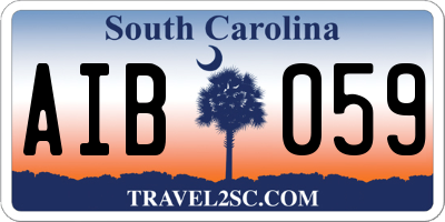 SC license plate AIB059
