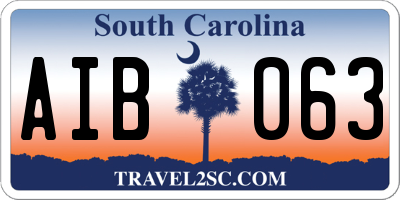 SC license plate AIB063