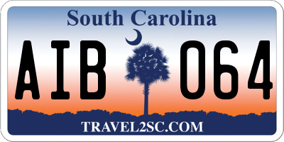 SC license plate AIB064
