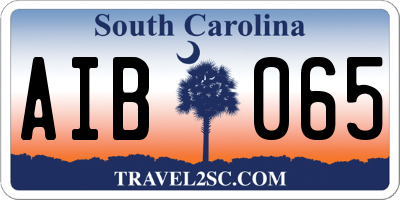 SC license plate AIB065