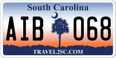SC license plate AIB068