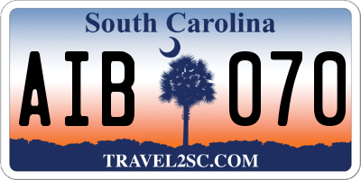 SC license plate AIB070