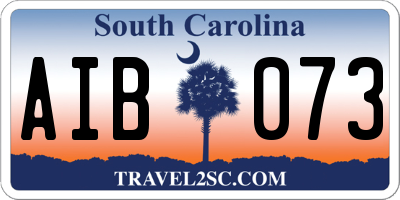 SC license plate AIB073