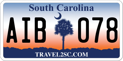 SC license plate AIB078