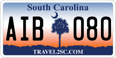 SC license plate AIB080