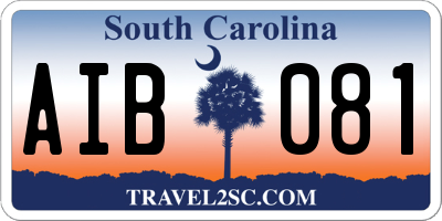 SC license plate AIB081