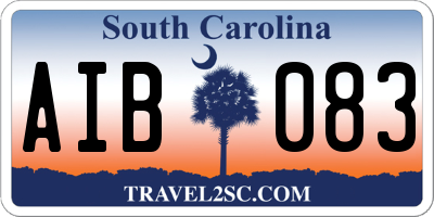 SC license plate AIB083