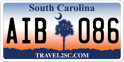 SC license plate AIB086