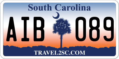 SC license plate AIB089