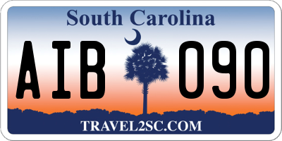 SC license plate AIB090