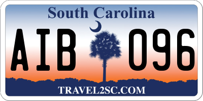 SC license plate AIB096
