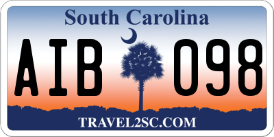 SC license plate AIB098