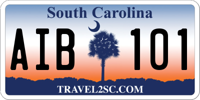 SC license plate AIB101