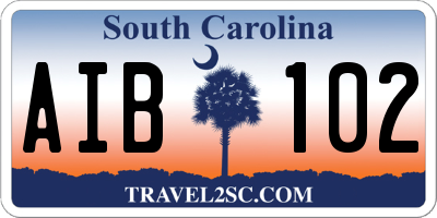 SC license plate AIB102