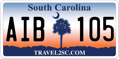 SC license plate AIB105