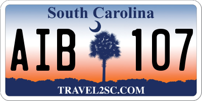 SC license plate AIB107