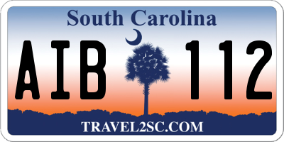 SC license plate AIB112