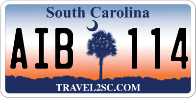 SC license plate AIB114