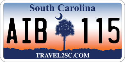 SC license plate AIB115