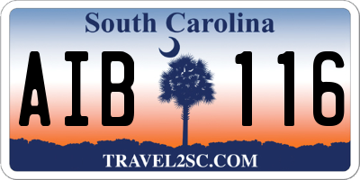 SC license plate AIB116