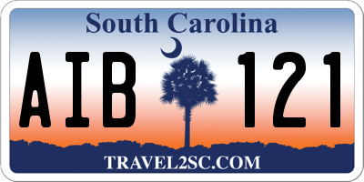 SC license plate AIB121