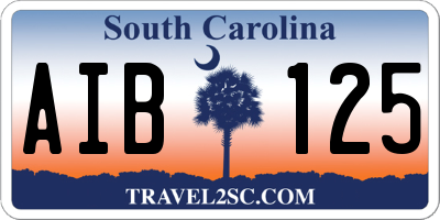 SC license plate AIB125