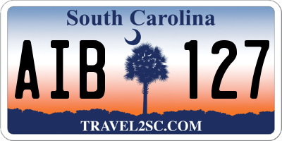 SC license plate AIB127