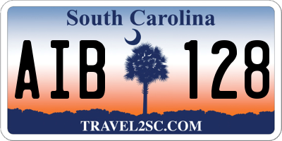 SC license plate AIB128