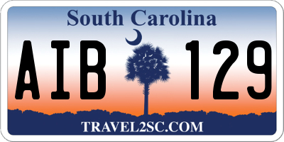 SC license plate AIB129