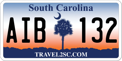 SC license plate AIB132