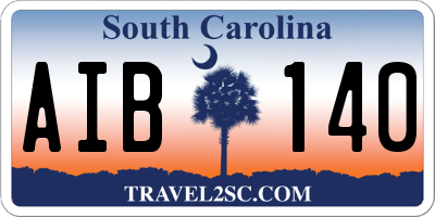 SC license plate AIB140