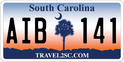 SC license plate AIB141