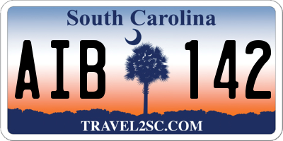 SC license plate AIB142