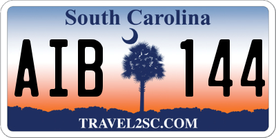 SC license plate AIB144