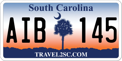 SC license plate AIB145