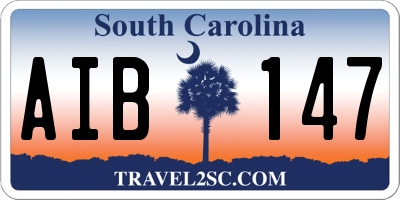 SC license plate AIB147