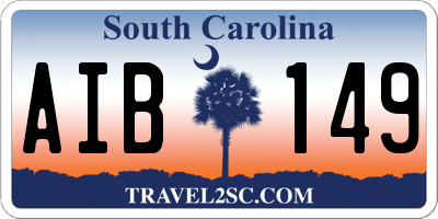 SC license plate AIB149