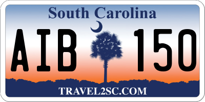 SC license plate AIB150