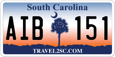 SC license plate AIB151
