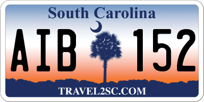 SC license plate AIB152