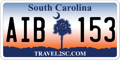 SC license plate AIB153