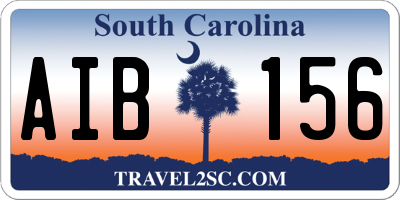 SC license plate AIB156