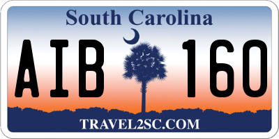 SC license plate AIB160